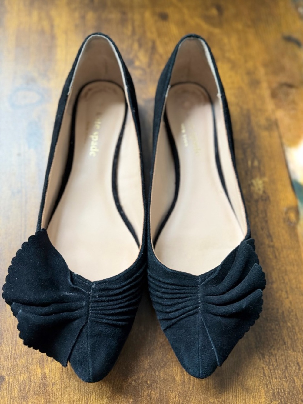 Kate Spade Black Suede Ballet Flats Size 6.5